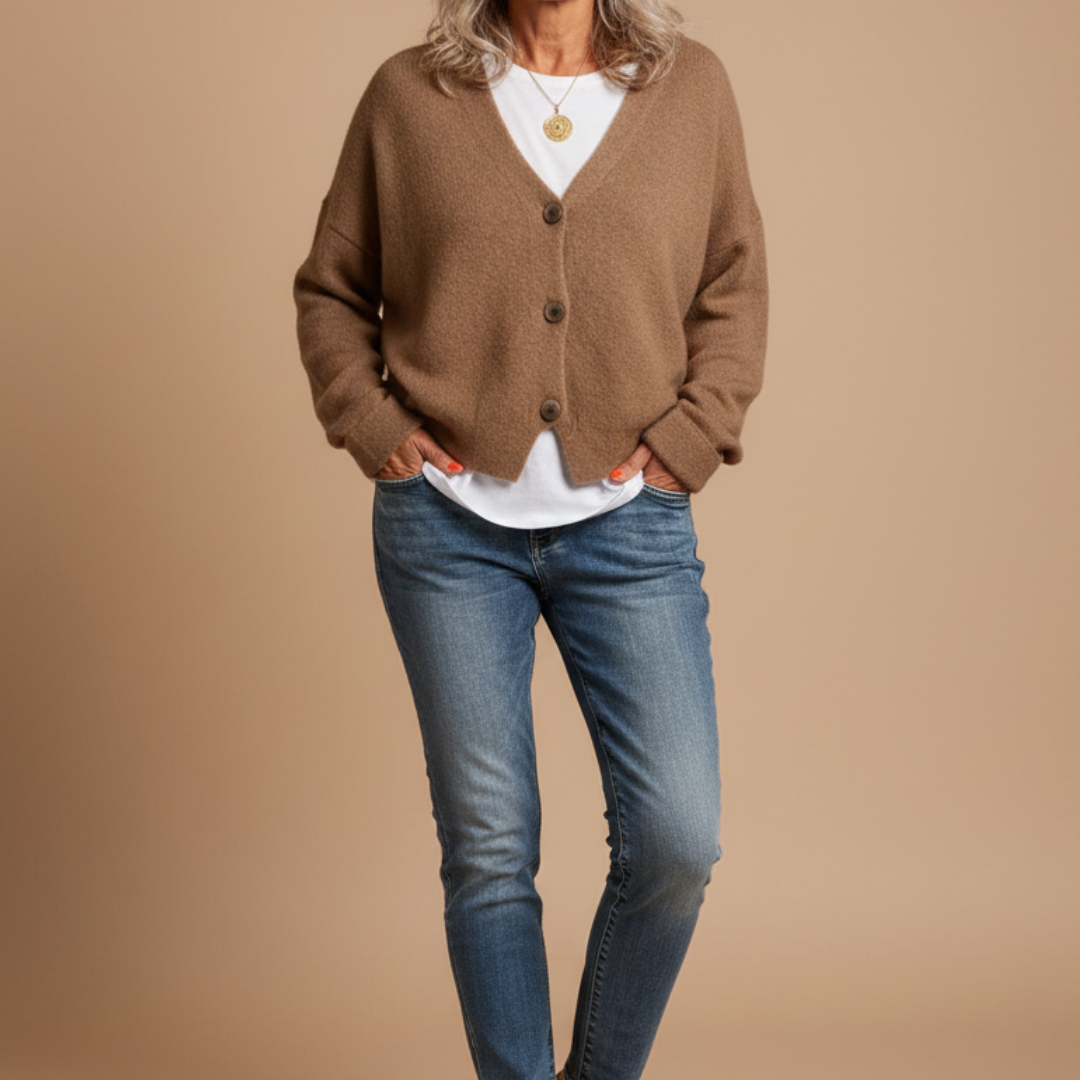 Amina | Vestă Tricotată din Material Moale