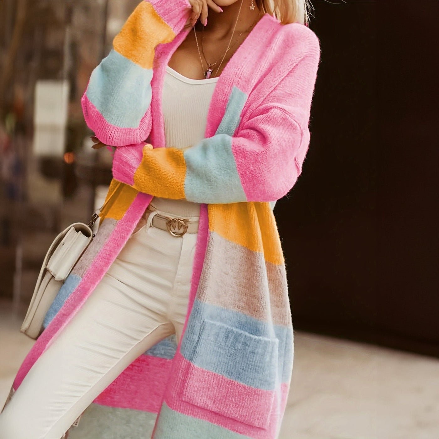 Noemi | Cardigan cu Dungi Pastel