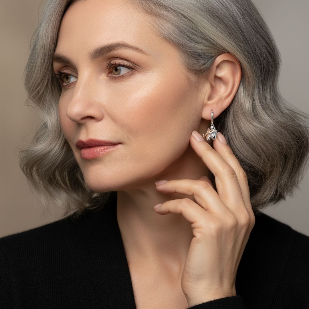 Lily | Cercei Iconici cu Motif de Pisică (Închidere Rotundă)