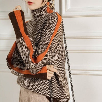 Amina | Pulover elegant cu motive rombice