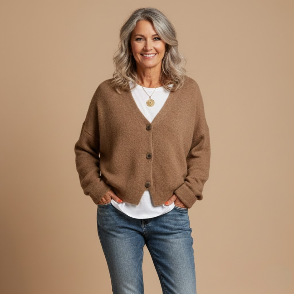 Amina | Vestă Tricotată din Material Moale