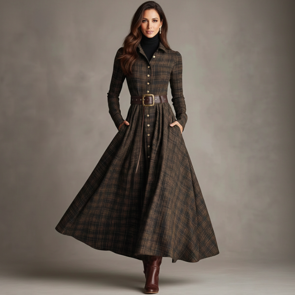 Sarah | Rochia Maxi cu Design Vintage