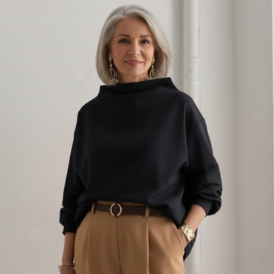 Amina | Top elegant cu guler înalt